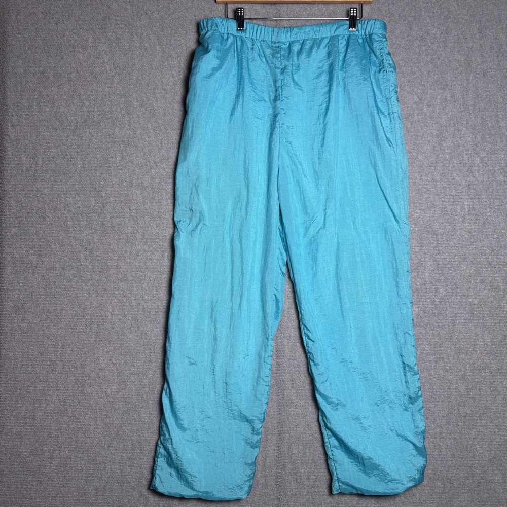 Vintage Abraxas Womens Windbreaker Pull On Pants Size Large Light Sky Blue Nylon